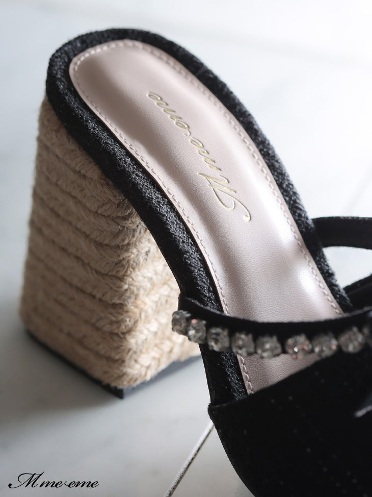 【SALE】Ribbon tweed mule (eme10312)