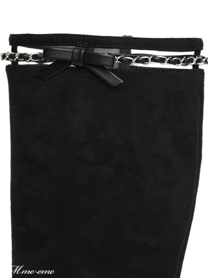 【SALE】Cut design chain long boots (eme10328)