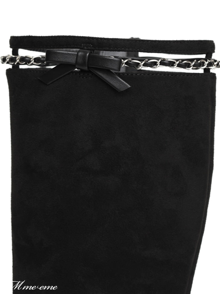 【SALE】Cut design chain long boots (eme10328)