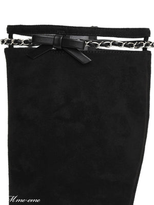 【SALE】Cut design chain long boots (eme10328)