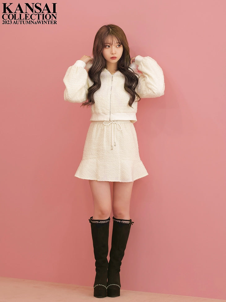 【SALE】Lame tweed mini skirt (eme10421)