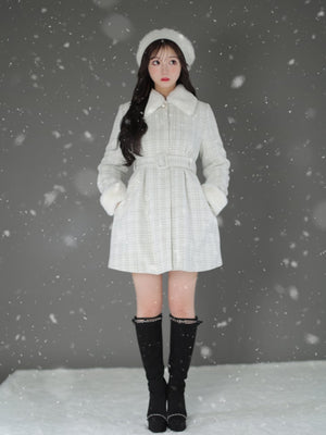 【SALE】Lame tweed fur coat (eme10508)