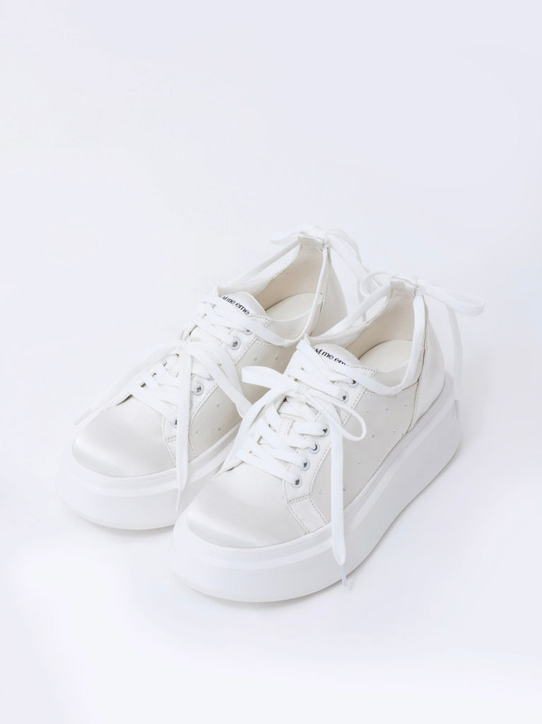 Ribbon beaded platform sneaker(eme10485)