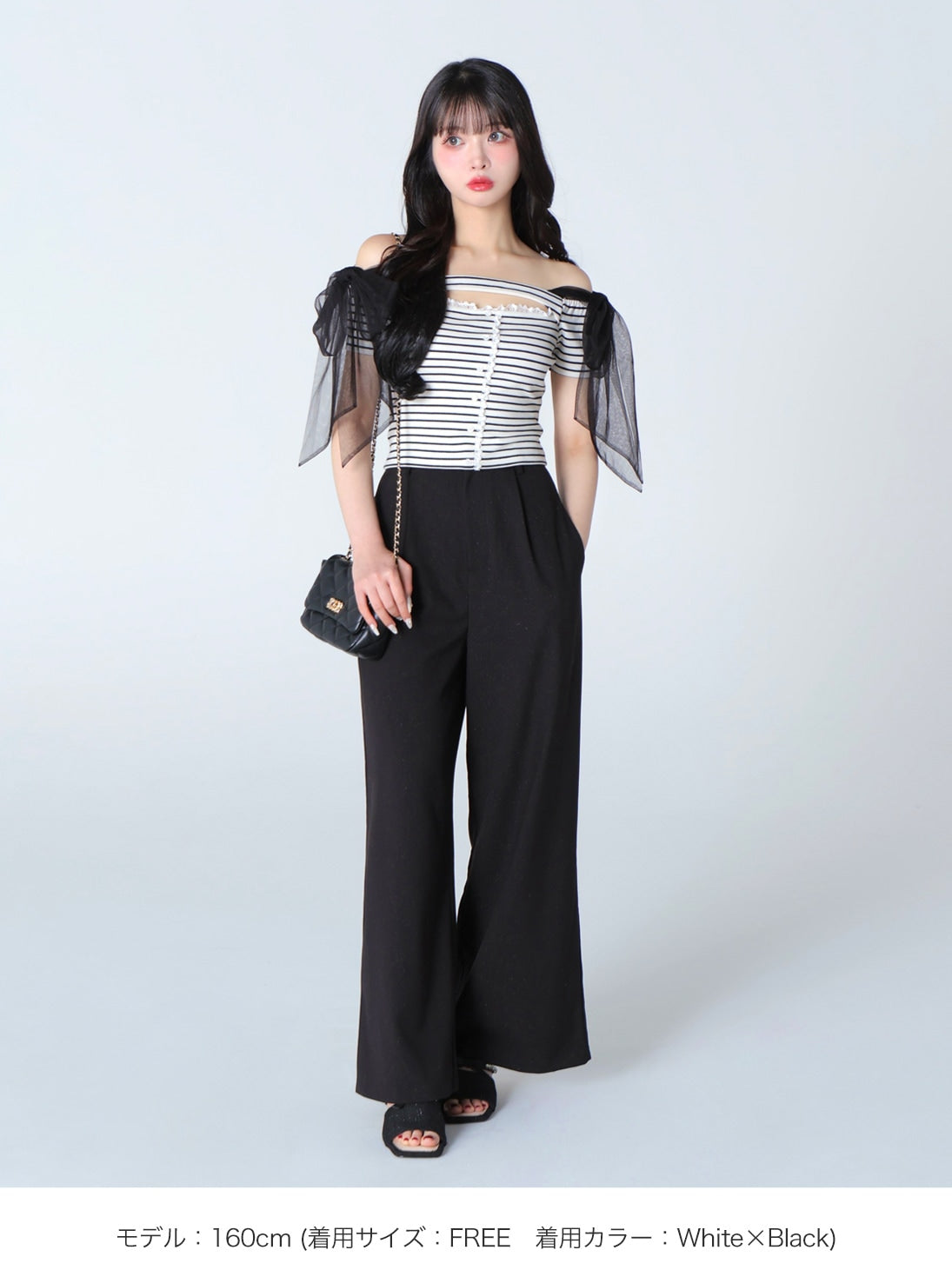 Decollete cut tulle ribbon tops(eme10398)