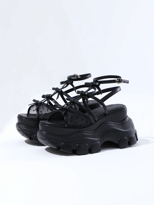 Sheer dot ribbon sport sandal(eme10539)
