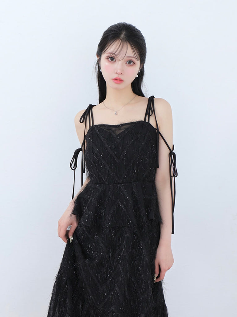 Lame fringe jacquard onepiece(eme10478)