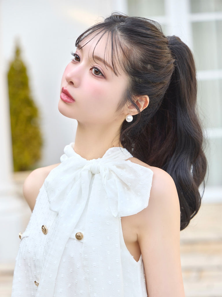 Helter neck ribbon mini onepiece(eme10537)