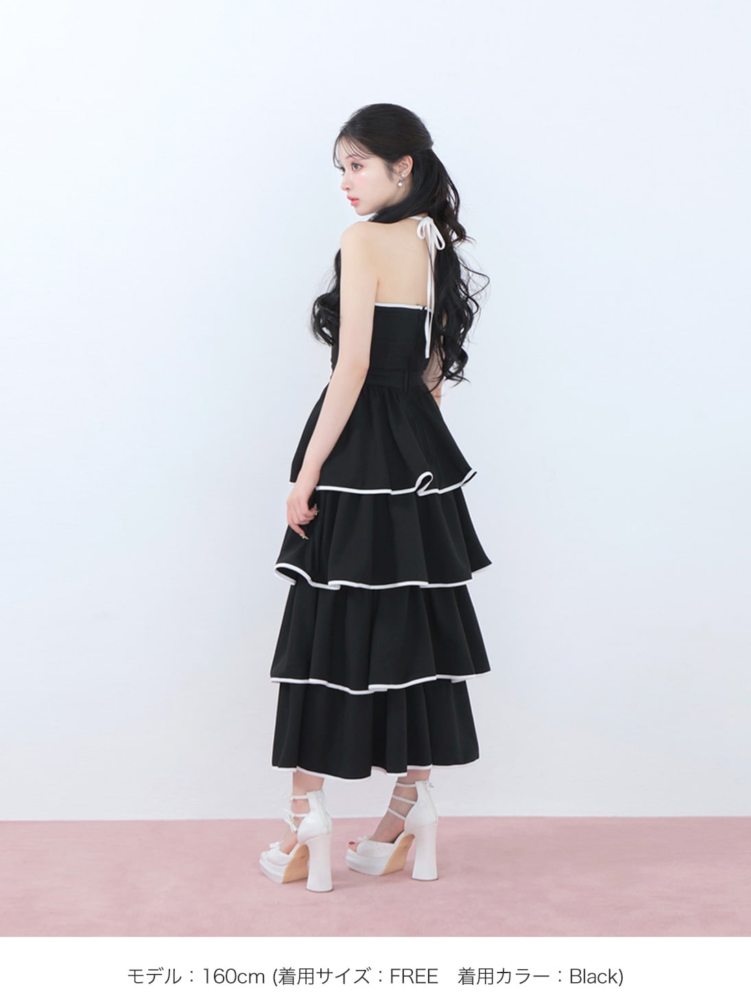 Sweat tiered long onepiece(eme10605)