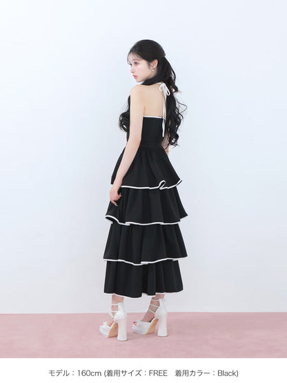 Sweat tiered long onepiece(eme10605)