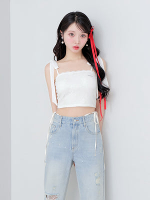 Cropped lace cami sole(eme10474)