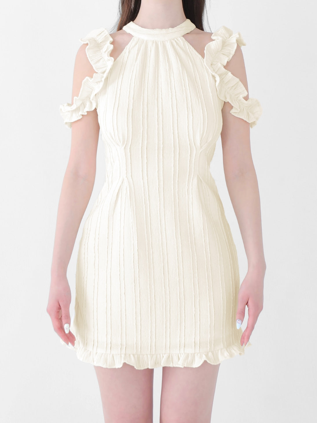 Back ribbon shirring mini onepiece(eme10705) – M me eme