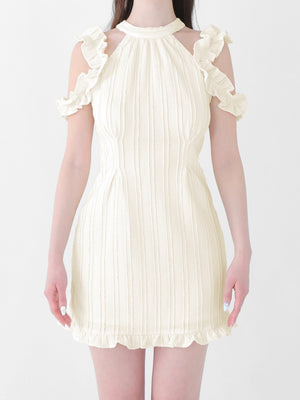 Back ribbon shirring mini onepiece(eme10705)