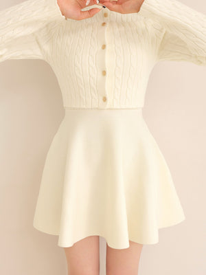 Cable knit layered onepiece(eme10802)