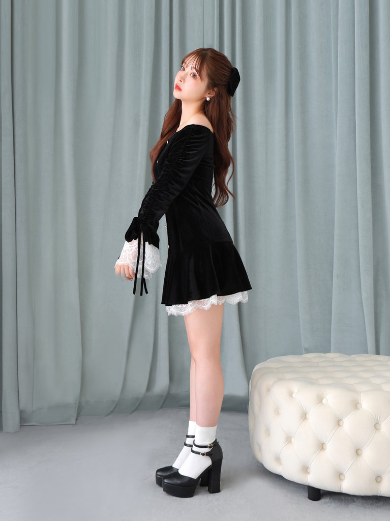 Classical velvet mini onepiece(eme10610)