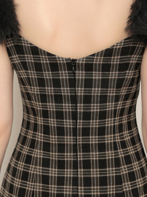 Fur sleeve mermaid onepiece(eme10718)