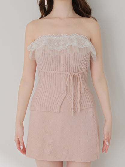 Lame gown layered knit set(eme11002)