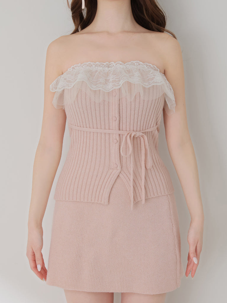 Lame gown layered knit set(eme11002)