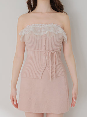 Lame gown layered knit set(eme11002)