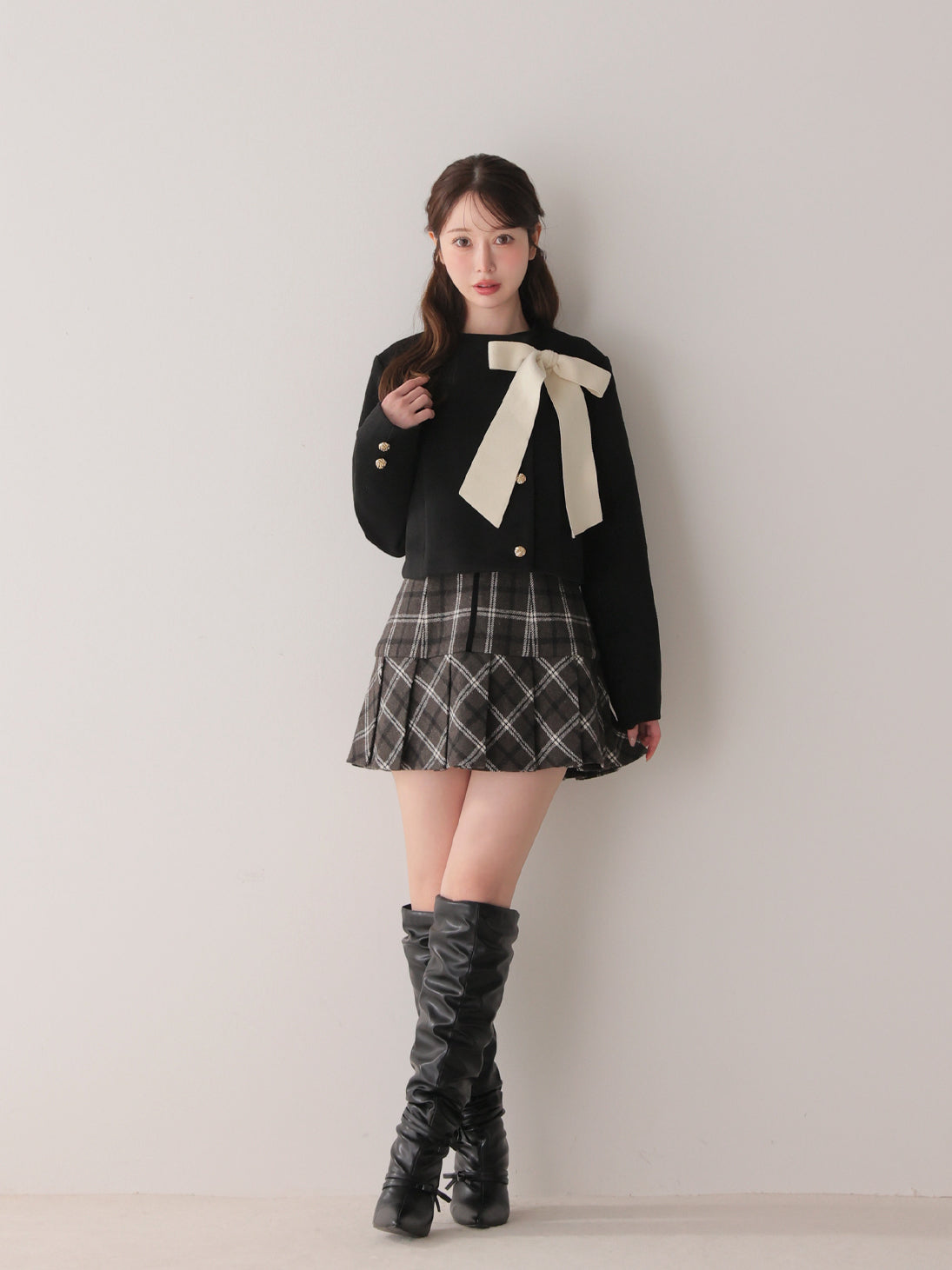 model：162cm　(size：F　color：Gray mix)