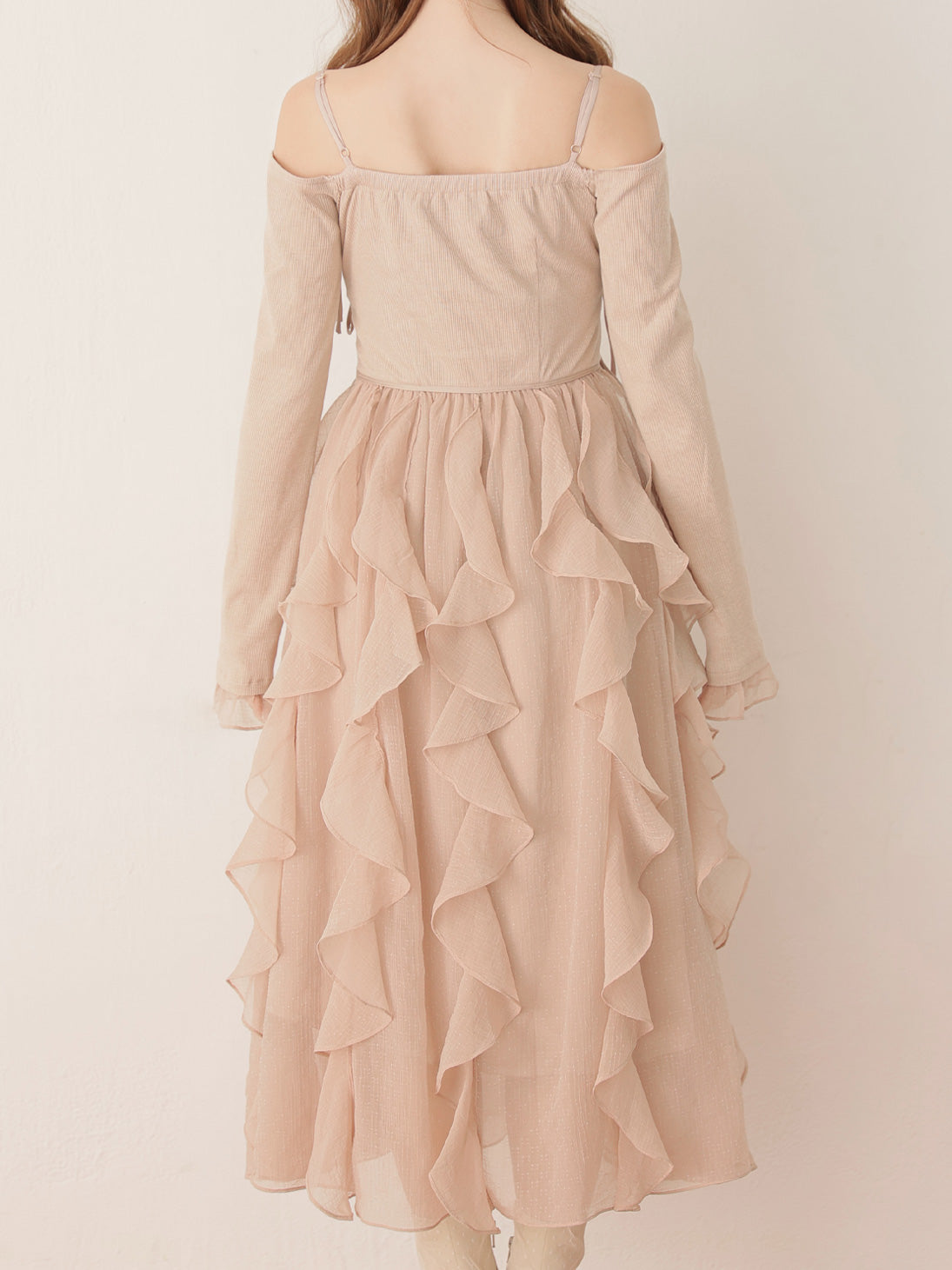 Ruffle frill chiffon docking onepiece(eme10769) – M me eme