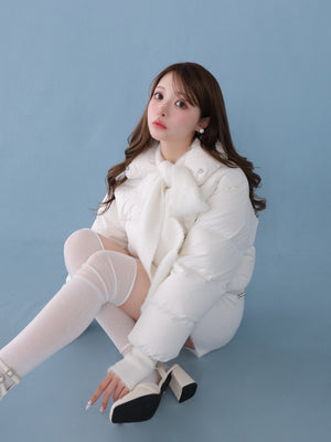 【SALE】Scarf like shaggy knit tops (eme10372)