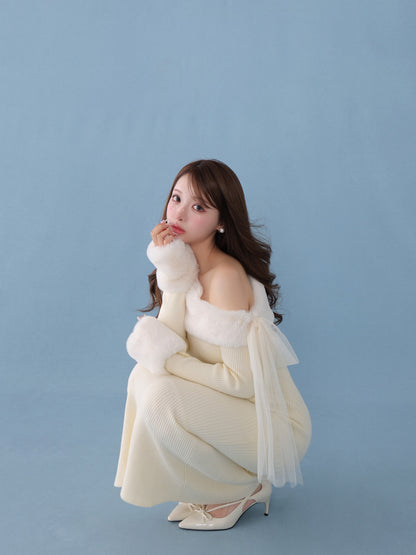 Fur shoulder mermaid onepiece(eme10739)