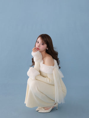 Fur shoulder mermaid onepiece(eme10739)