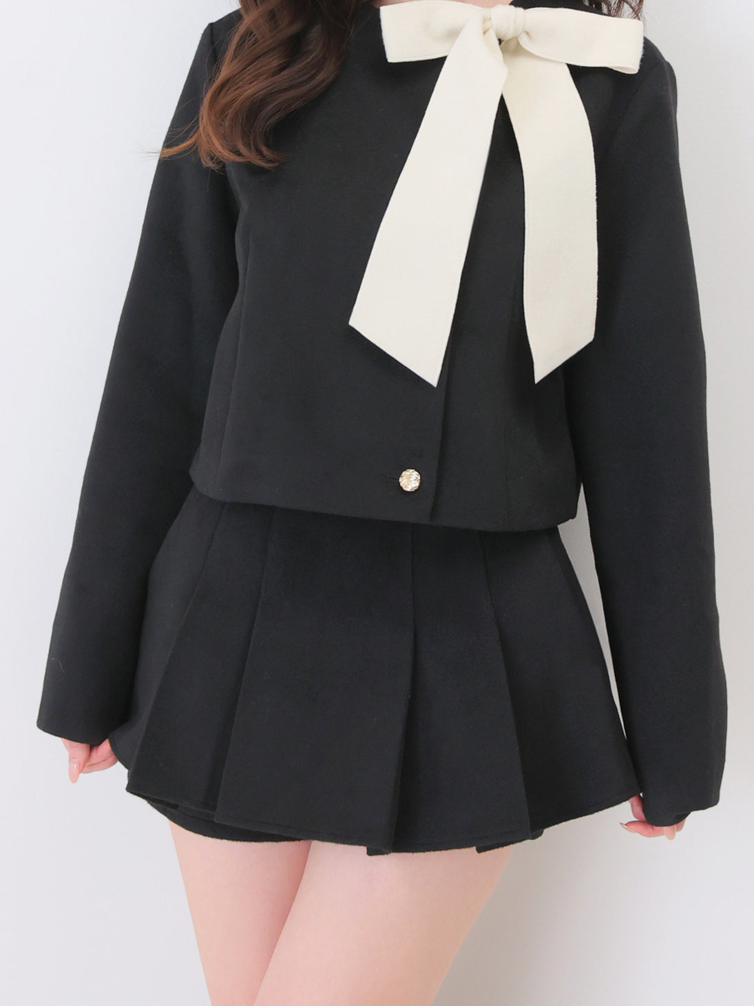 model：162cm　(size：F　color：Black)