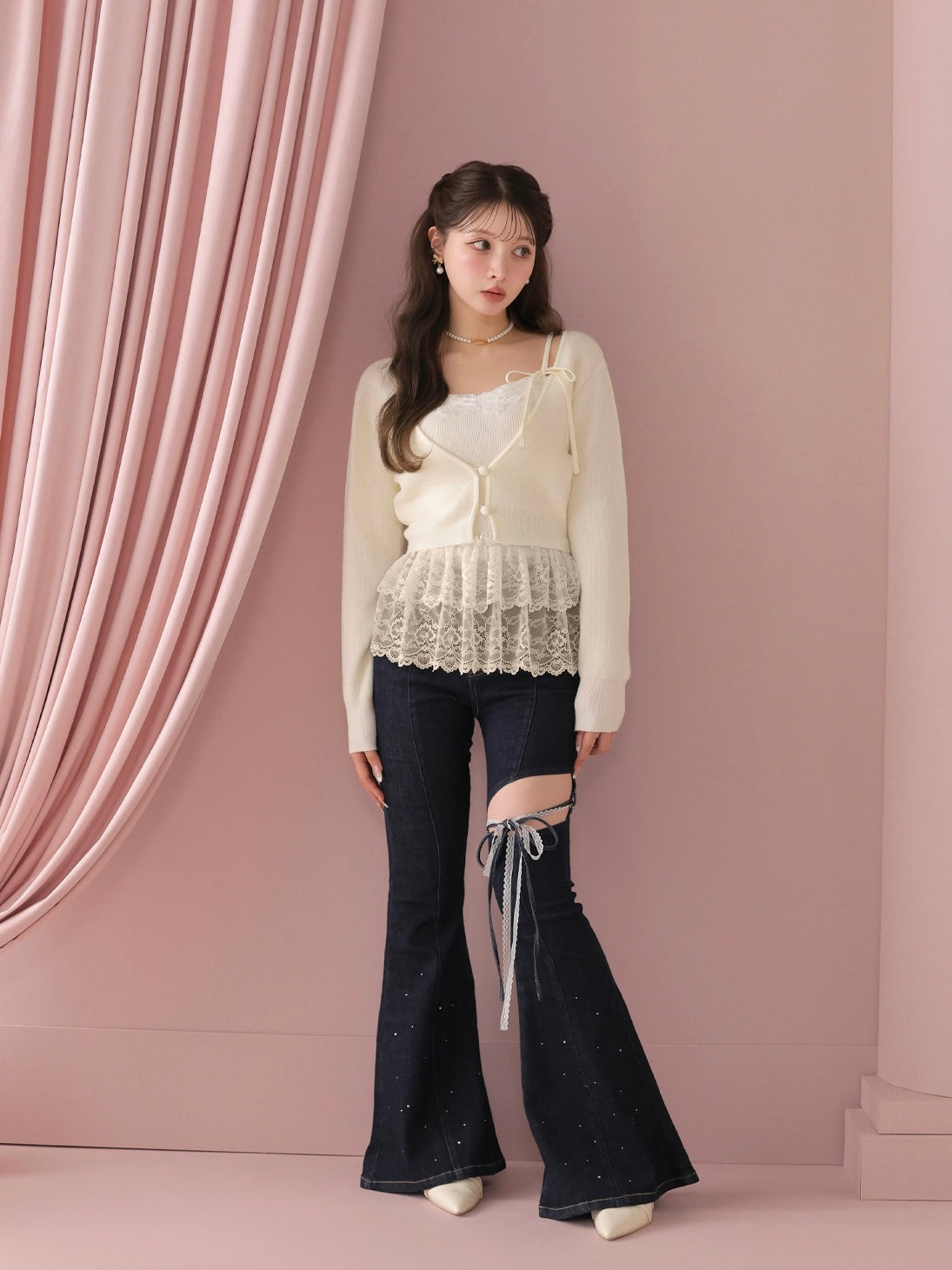 model：160cm　(size：F　color：Ivory)
