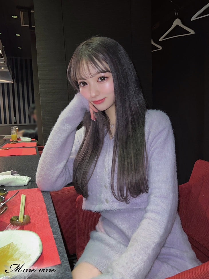 【SALE】Sequin shaggy knit skirt(eme10216)