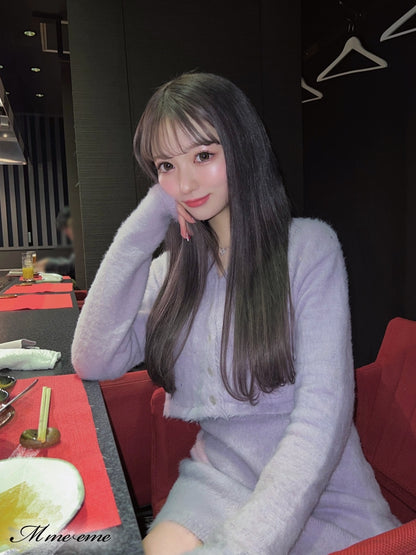 【SALE】Sequin shaggy knit skirt(eme10216)