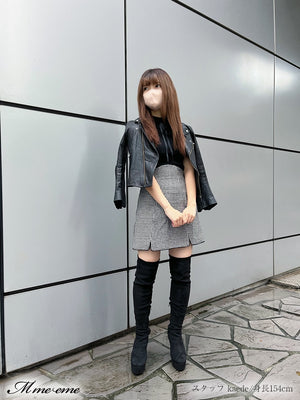 【SALE】Hhigh waist chidori skirt (eme10256)