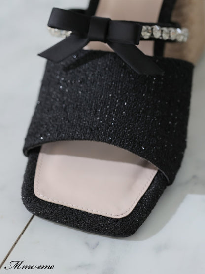 【SALE】Ribbon tweed mule (eme10312)