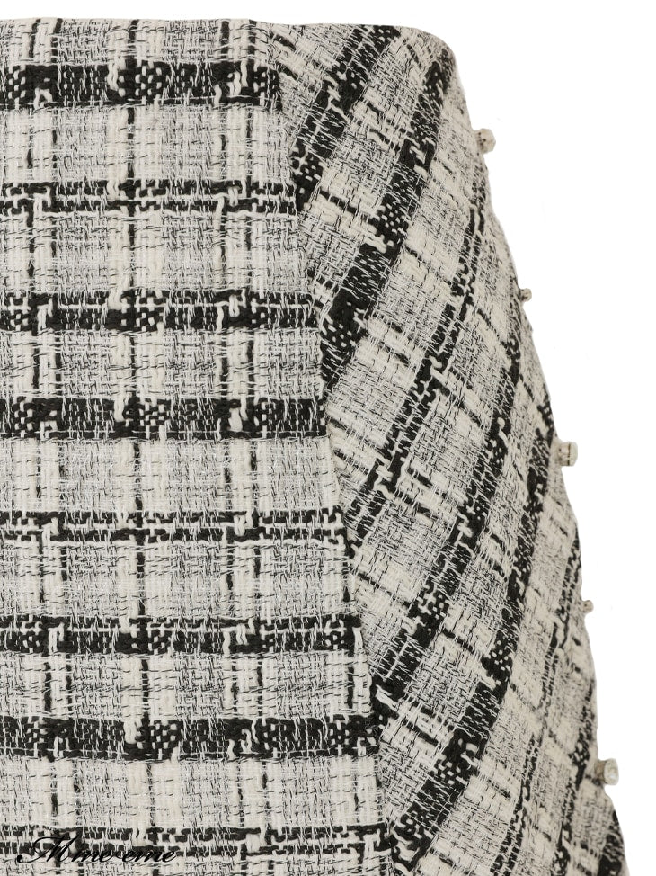 【SALE】Lame tweed trapezoidal skirt (eme10507)