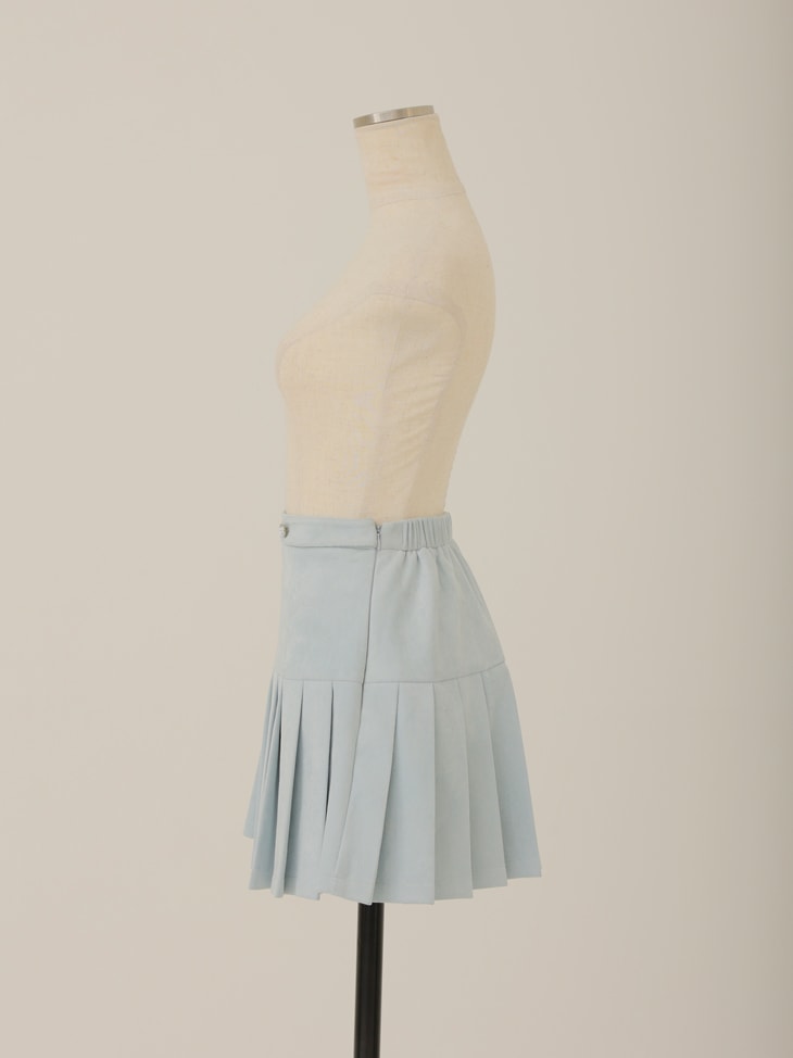【SALE】Suede pleated skirt (eme10334)