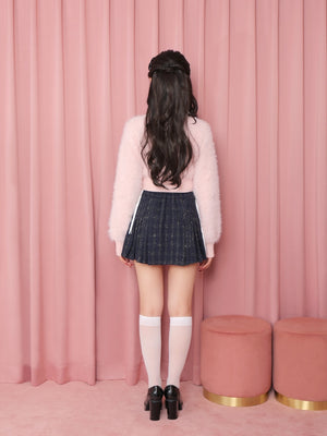 Belt design pleats mini skirt(eme10362)