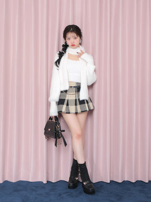 【SALE】Check box pleats skirt(eme10380)