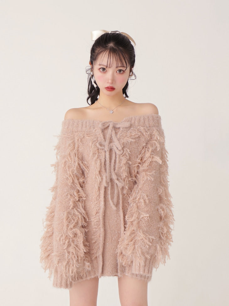 SALE】Fringe knit minionepiece(eme10534) – M me eme SALE】Fringe knit minionepiece(eme10534) – M me eme