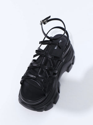 Sheer dot ribbon sport sandal(eme10539)