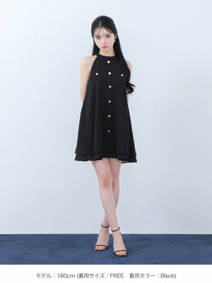 Helter neck ribbon mini onepiece(eme10537)