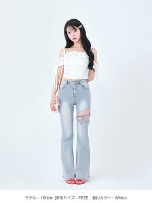 Off shoulder shirring race setup(eme10484)