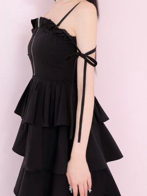 Side ribbon tiered onepiece(eme10497)