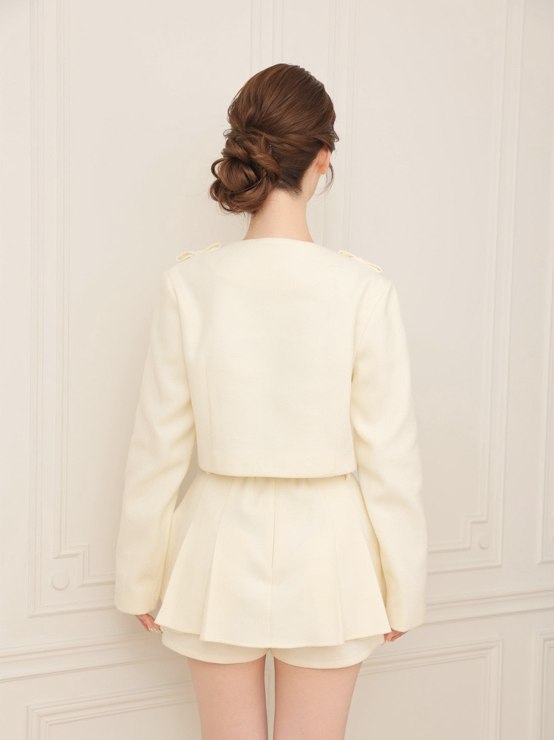 Melton belt mini skirt(eme10499)