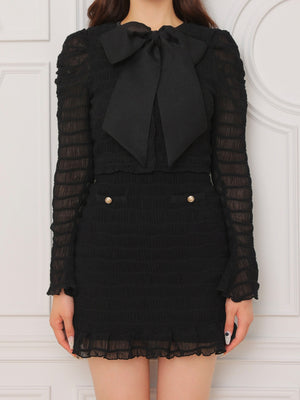 ribbon shirring mini onepiece(eme10719)