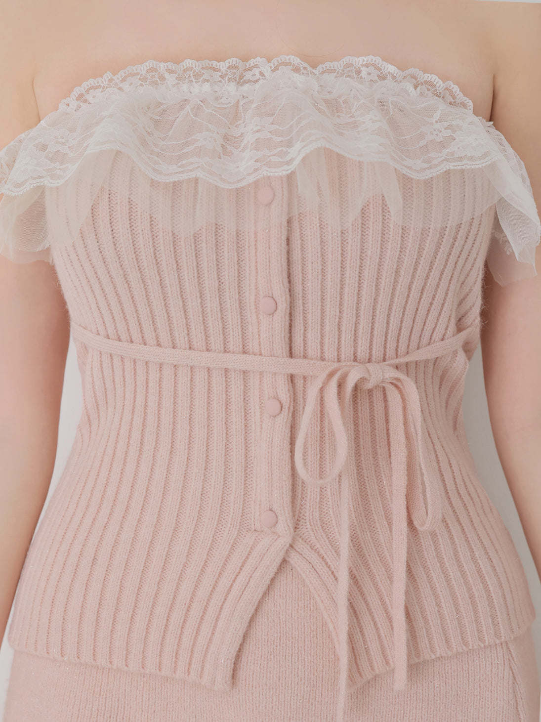 Lame gown layered knit set(eme11002)