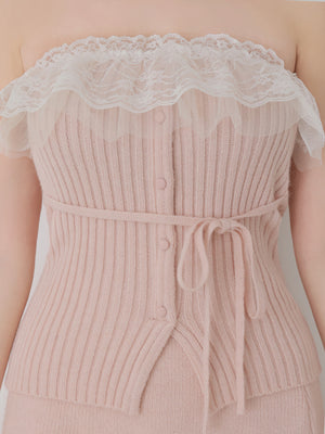 Lame gown layered knit set(eme11002)