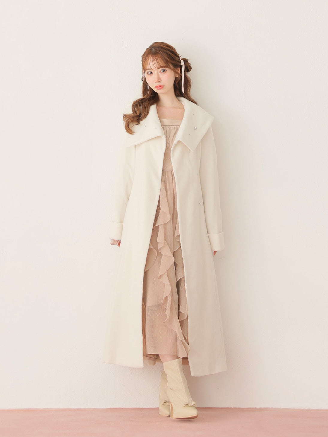 Ruffle frill chiffon docking onepiece(eme10769) – M me eme