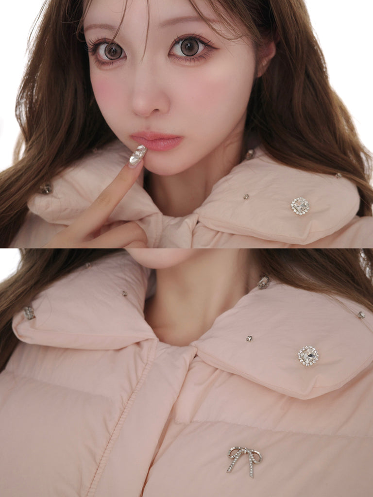 【SALE】Bijou cropped down jacket(eme10815)