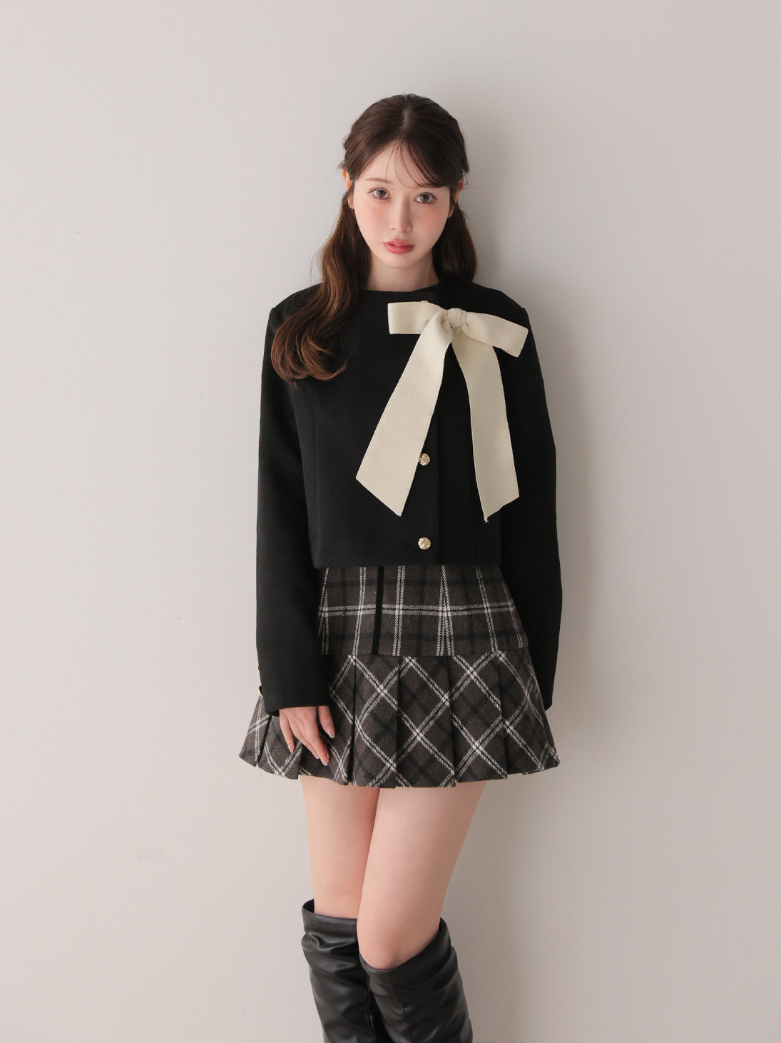 model：162cm　(size：F　color：Gray mix)