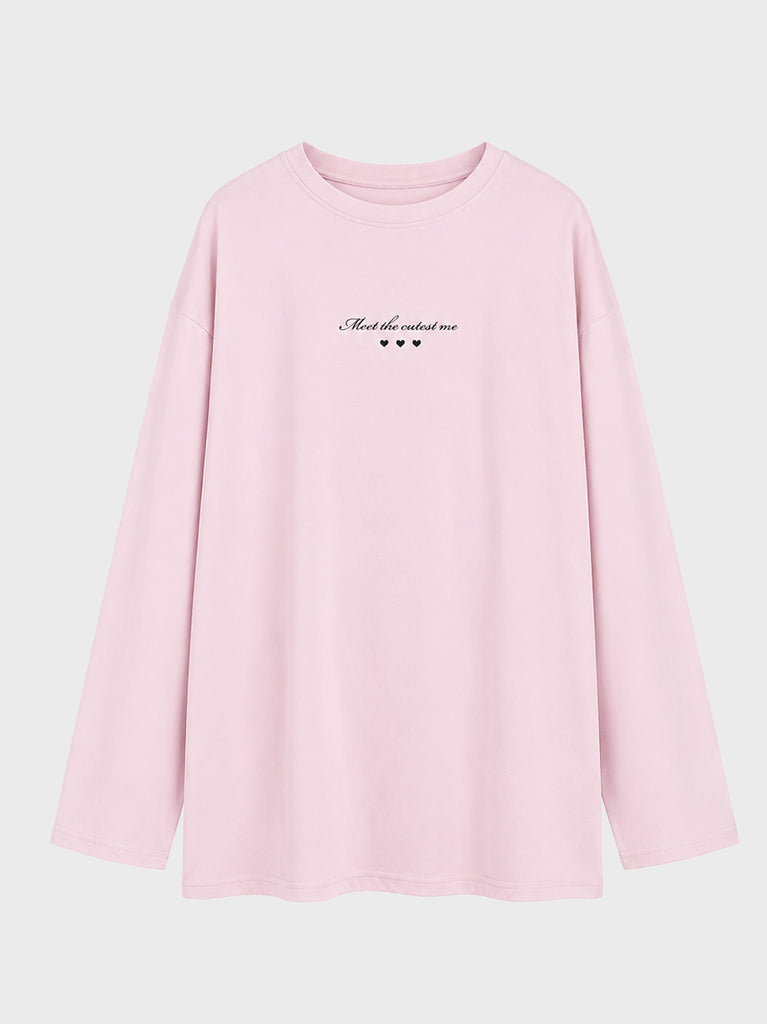 【SALE】【70％OFF】Cutest embroidery ron t(eme10102)